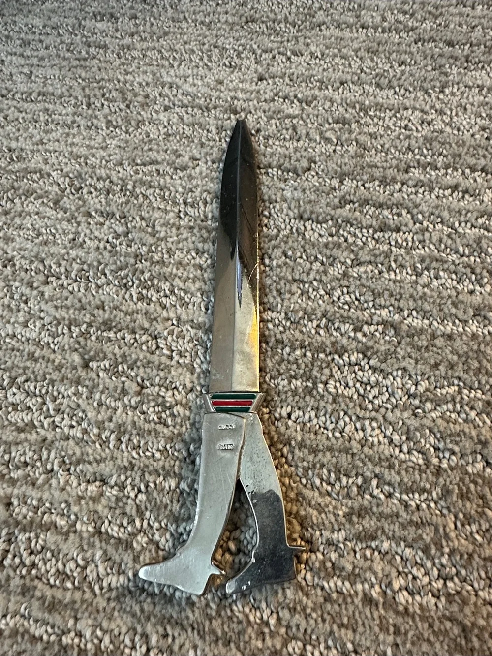 Vintage Gucci Silver Letter Opener with Figural Handle